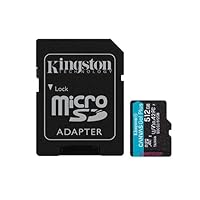 Kingston 512GB microSDXC Canvas Go Plus 170MB/s Read UHS-I, C10, U3, V30, A2/A1 Memory Card + Adapter (SDCG3/512GBCR)