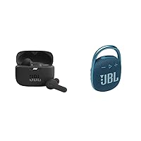 JBL Tune 230NC TWS True Wireless in-Ear Noise Cancelling Headphones - Black & Clip 4 - Portable Mini Bluetooth Speaker, IP67 Waterproof and dustproof, 10 Hours of Playtime(Blue)