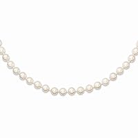14k Yellow Gold Knotted Pearl clasp 5 5.5mm White Akoya SW Freshwater Cultured Pearl Necklace Jewelry for Women - Length Options: 16 18 20 24