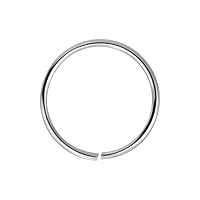 9 Karat Solid Gold 22 Gauge (0.6MM) - 1/4 Inch (6MM) Length Seamless Continuous Nose Hoop Ring