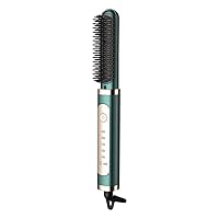 Electric Professional Hair Straightener Brush Curling Hot Comb Green
