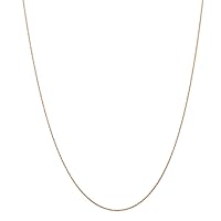 14k Rose Gold .5 mm Cable Rope Chain Necklace (carded) Jewelry for Women - Length Options: 13 16 18 20 24