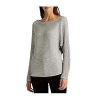 Lauren Ralph Lauren Women's Dolman-Sleeve Boatneck Sweater (Silver, X-Large)