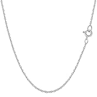 The Diamond Deal 14K Yellow or White Or Rose Gold .90mm Shiny Classic Ropa Rope Chain Necklace for Pendants and Charms with Spring-Ring Clasp (16