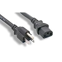 North American Standard Power Cord, NEMA5-15P to IEC320 C13, 18AWG, 10A 125V (ZWACPCA1-12)