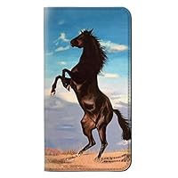 RW0934 Wild Black Horse PU Leather Flip Case Cover for Samsung Galaxy Note 10 Plus