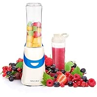 Secura 300W Personal Blender for Shakes and Smoothies | Stainless Blade | 2 (20 oz) Single Serving Bottles with Travel Lids