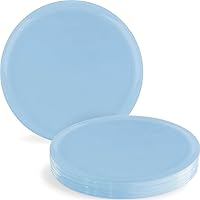 Light Blue Plastic Pastry Plates With Flat Round Design (6.25