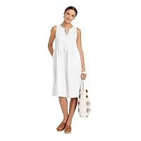 Universal Thread Women's Sleeveless Linen Tie-Front Dress - (White, XSmall)