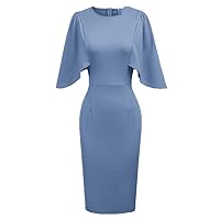 Female Dresses Ruffle Sleeve Neck Hips Wrapped Bodycon Pencil Dress Fit