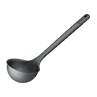 Large Ladle, Sustainable Wheatstraw/Nylon, Soup Ladle for Cooking and Serving with Heat Resistant Silicone Head, Beluga Grey, 12.5