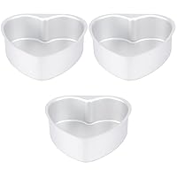 3pcs Heart Pan, 6 inch Heart Cake Heart Shape Cake Pan, Mini Aluminum Heart Heart Cake Pan