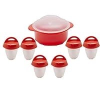Egglettes Egg Cooker - Silicone Egg poacher. BBQ Grill Accessories. Soft and Hard Boiled egg Cups- As Seen on TV. Silicone egg bites molds (6 pack)