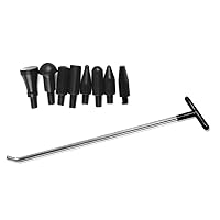 Paintless Dent Repair Service Tools, Dent Removal Rods, Dent Removal Kit, Whale Tail, with Replaceable Head (9), 1.85 ft