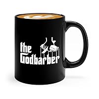 Barber Coffee Mug 11oz Black - The godbarber - Hair Cutting Men Comb Salon Scissors Conditioner Blonde Hair Styling