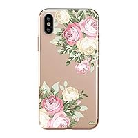 Milkyway Clear Case Compatible with iPhone Xs/X Clear Case Design Protective Back Case Cover for Apple iPhone X/XS [Supports Wireless Charging] - Vintage Roses Classy Lovely