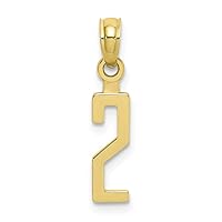 10k Gold Pendant Necklace Sport game Number Block Styl Measures 13.3x4.15mm Wide Jewelry for Women