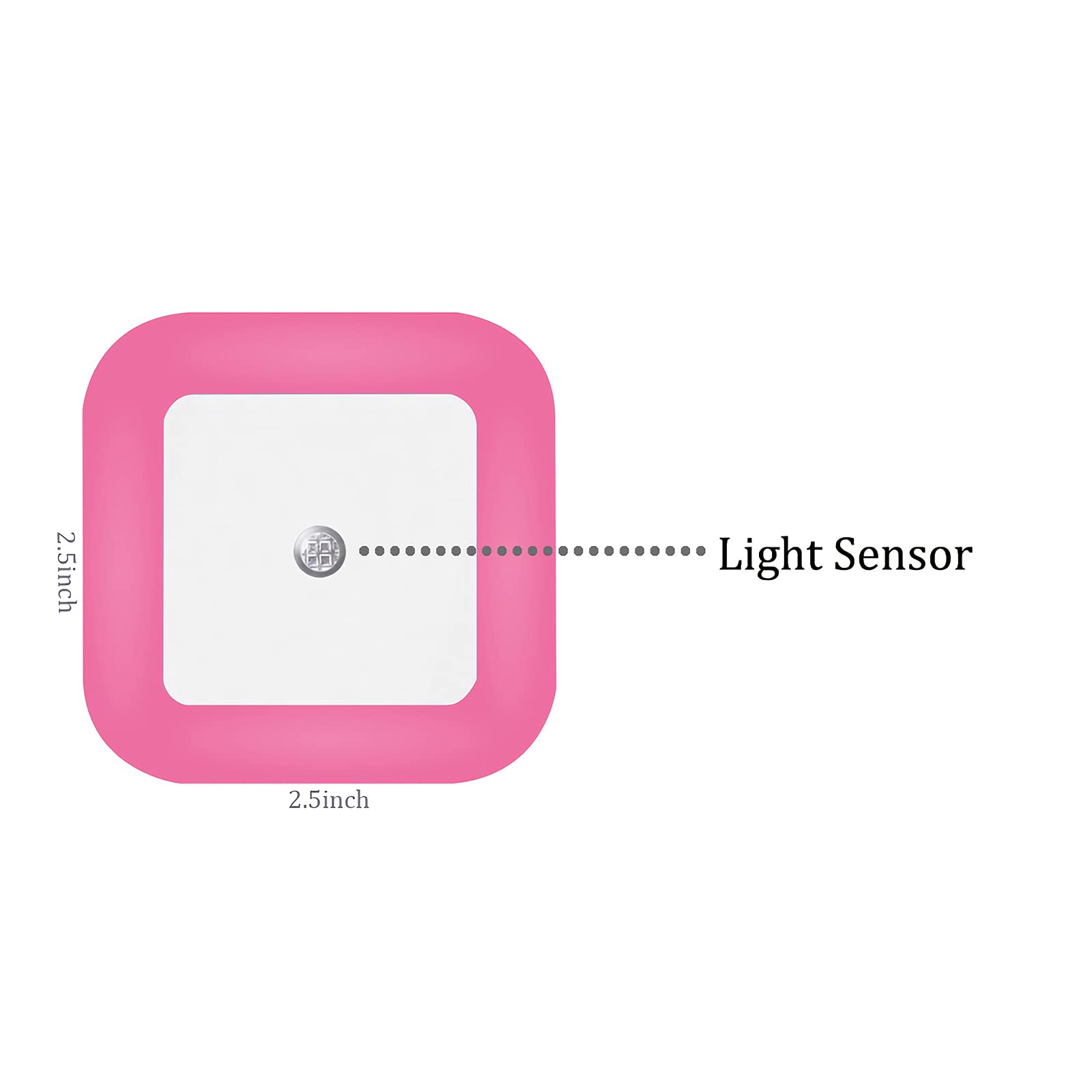[ Pack of 4 ] Real Red LED Night Lights, Plug into Wall Lights with Light Sensor, Auto ON/Off - Suitable for Bedroom, Girls and Kid's Room (Unique Pink Cover Design)