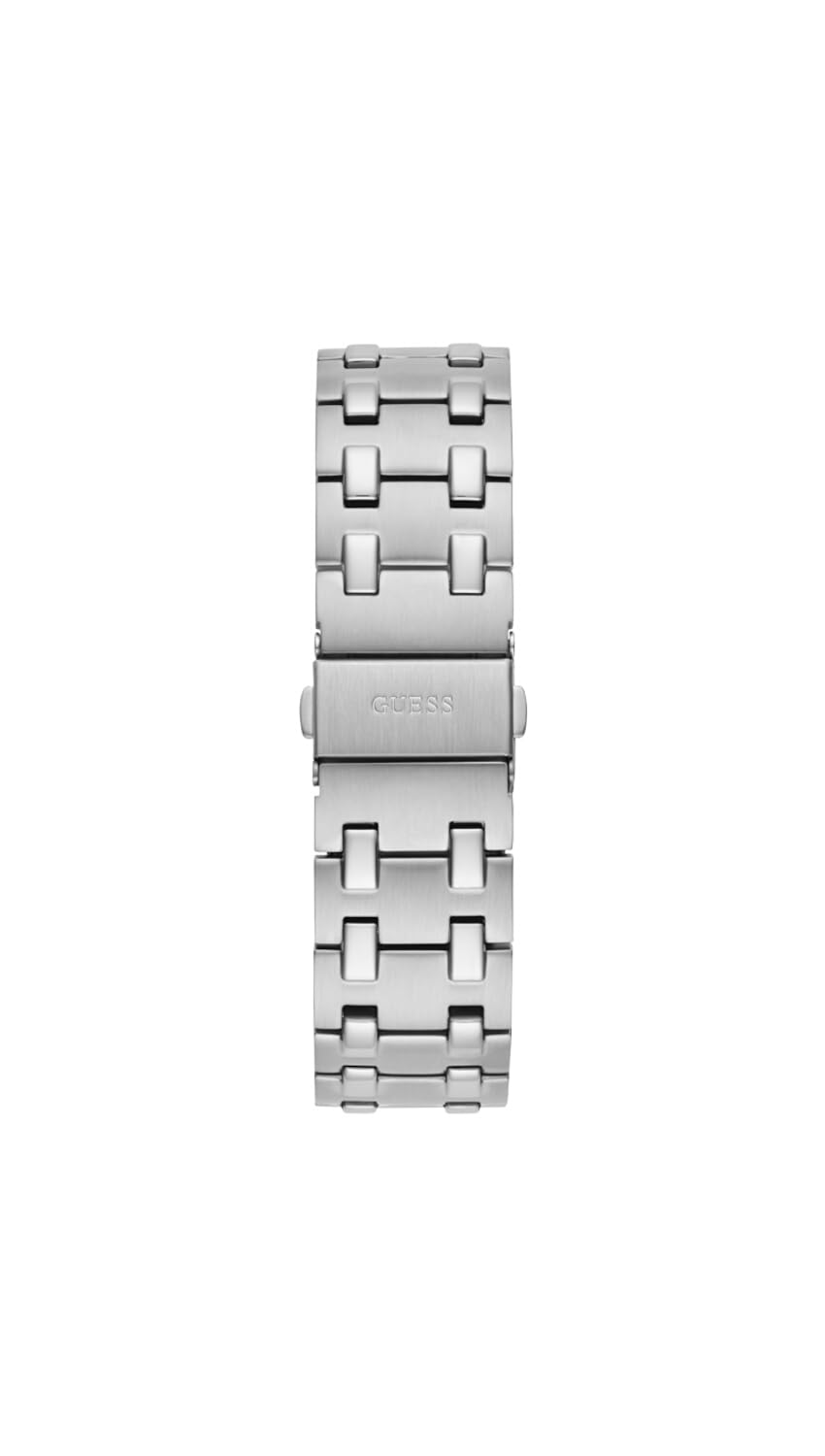 GUESS Men's 42mm Watch - Silver Tone Bracelet Blue Dial Silver Tone Case