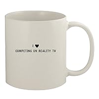 I Heart Love Competing On Reality Tv - Ceramic 11oz White Mug, White
