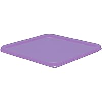 Carlisle FoodService Products Squares Square Food Storage Container Lid with Stackable Design for Catering, Buffets, Restaurants, Proprietary Blend, 6 To 8 Quarts, Purple, (Pack of 6)