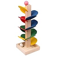 Wooden Tree Detachable Leaves Marble Ball Run Track Game Colorful Kids Educational Toy Blocks 1Set, Marble Track for Marbles, Wooden Tree Building Game, Marble Ball Toy