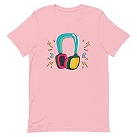 T-Shirt Unisex Humorous Deejay Jocker Audio Console Lover Beat Enthusiast Novelty Techno Pink