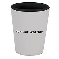 Weiner Warrior - 1.5oz Ceramic White Outer and Black Inside Shot Glass