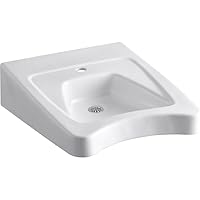 KOHLER K-12638-0 Morningside Wheelchair Bathroom Sink, White