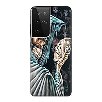 R0748 Grim Reaper Death Poker Case Cover for Samsung Galaxy S21 Ultra 5G