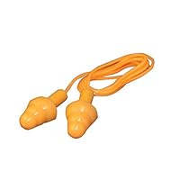Ironwear 1725 Reusable 29-Decibel Silicone Ear Plugs with PE Safety Cord, Orange, Box of 100 Pairs