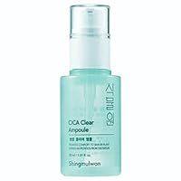 Shingmulwon Cica Clear Ampoule 1.01 fl.oz 30ml, Korean Skincare, Hydrating Serum for Face with Cica Filtrate