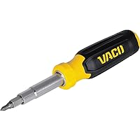 VACO VAC1110 11-in-1 Multi-Bit Screwdriver Set, 8 Phillips, Slotted, Square, Torx Screwdriver Tips and 3 Nut Driver Sizes, Comfort Grip Handle
