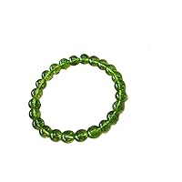 Natural Peridot 10mm rondelle smooth 7inch Semi-Precious Gemstones Beaded Bracelets for Men Women Healing Crystal Stretch Beaded Bracelet Unisex green