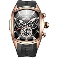REEF TIGER Sport Watches for Men Rose Gold Tone Tourbillon Wrist Watches Rubber Strap RGA3069 (RGA3069-PBB)