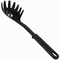 Tezzorio 11 3/8 inch Black Nylon Pasta/Spaghetti Fork 410ºF Heat Resistant Pasta Spoon with Ergonomic Handle Kitchen Gadgets for Pasta and More