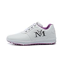 Waterproof Leather Golf Shoes Water Resistant Spikeless Golf Footwear Lightweight Comfortable Golf Training Sneakers for Female