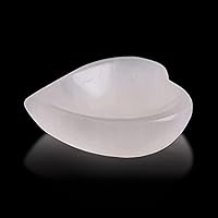 Himalayan Glow Natural Selenite Bowl Heart Shape Selenite Crystal - 10 cm for Reiki Healing Meditation Decoration, White