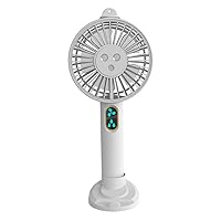 Handheld Water Fan Mini Handheld Fan USB Rechargeable 2000mAh Portable Pocket Fan with Base 3 Speed Misting Spray Adjustable Personal Fan White