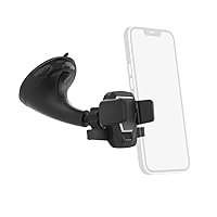 Hama Easy Snap Car Phone Holder for Smartphones with a width of 5.5 to 8.5 cm, Suction Cup Mount 360 Degree Swivelling Black