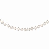 14k Yellow Gold Pearl clasp 6 6.5mm White Akoya SW Freshwater Cultured Pearl Necklace Jewelry for Women - Length Options: 16 18 20 24