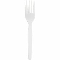 Genuine Joe 0010430 Plastic Forks, Heavyweight, 100/BX, White
