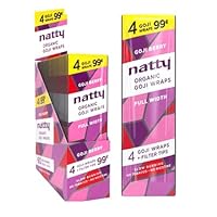 Natty Full Width Hemp Wraps 15 Packs Per Box 4 Wraps Per Pack Goji Berry (1 Count)