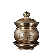 黄铜供佛摆件佛具套装家用佛前供佛灯供水杯果盘香炉 Censer 花瓶供台