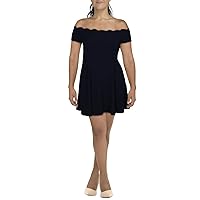 B. Darlin Womens Juniors Scalloped Mini Cocktail and Party Dress Navy 11/12