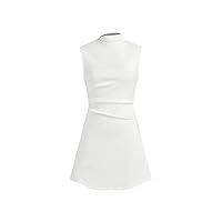 Turtleneck Sleeveless Ruched Mini Dress