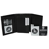 Leatherboss Genuine Leather RFID Protected Trifold Wallet for men, Black
