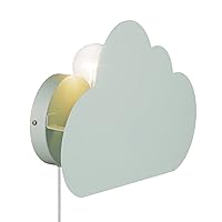 Globe Electric Nimbus 1-Light Floating Cloud Plug-in Wall Sconce, Matte Mint, 6ft Clear Cord, Inline On/Off Rocker Switch, Bulb Not Included
