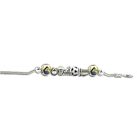 Sterling Silver Sports Theme Bracelet with 7 Beads