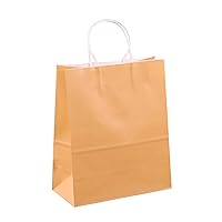 Kraft Bags, 100 Pcs Kraft Paper Bags with Handles Brown Paper Bags Great for Christmas Birthday Graduations Baby Showers Thanksgiving Halloween Easter Mother's Day Hanukkah-9-6x3x8in
